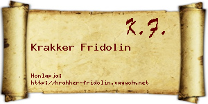 Krakker Fridolin névjegykártya